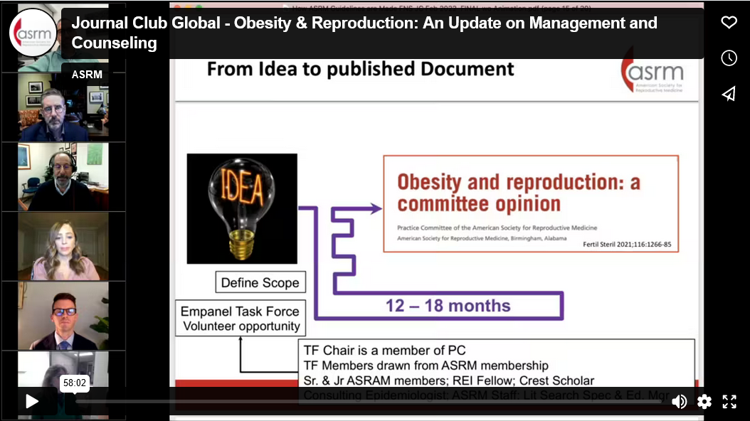 JOURNAL CLUB GLOBAL - OBESITY & REPRODUCTION: AN UPDATE ON MANAGEMENT AND COUNSELING teaser